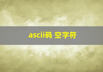 ascii码 空字符